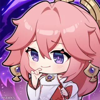 💠 c82e800d Yae Miko Genshin Impact 动漫, Q版, 游戏, 原神, 八重神子, 可爱 telegram sticker