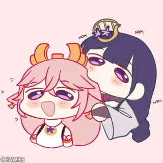 💠 e0da4903 NOM NOM NOM 动漫, 可爱, 好吃, 吃, Q版 telegram sticker