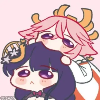 💠 e6b0eadd Yae Miko Genshin Impact 动漫, 电子游戏, 原神, 八重神子, 卡通, Q版, 可爱 telegram sticker