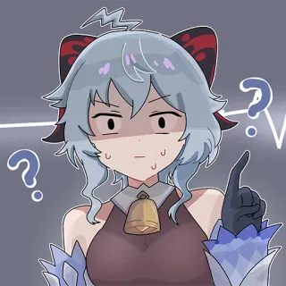 💠 e723d398 Ganyu 动漫, 问题, 角色, 女孩, 可爱, 甘雨, 游戏 telegram sticker