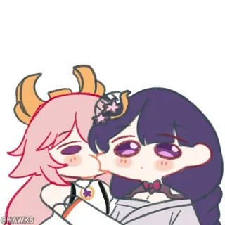 💠 febfebaf Yae Miko Genshin Impact 动漫, 原神, 八重神子, 贴纸, 优菈 telegram sticker