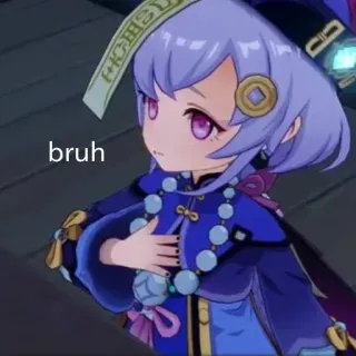 😶 b53defcb Qiqi Genshin Impact bruh 七七, 原神, 动漫, 角色, bruh telegram sticker