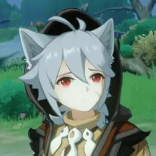 😕 d03d31ef Razor Genshin Impact 剃须刀, 原神, 动漫, 角色, 狼, 帽衫 telegram sticker