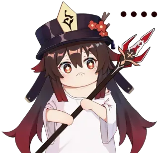 😣 57144e1a Hu Tao Genshin Impact anime, game, Genshin, staf, imut whatsapp sticker
