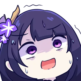 😓 289b21c3 Raiden Shogun Genshin Impact Anime, Genshin Impact, Raiden Shogun, Kawaii, Sticker, Scioccato, Videogioco telegram sticker