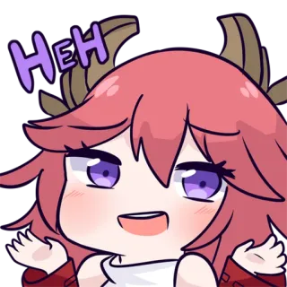 😏 9510db57 Yae Miko Genshin Impact HEH Anime, Gaming, Cartoni animati, Emote, Meme, Divertente, Genshin Impact, Yae Miko telegram sticker