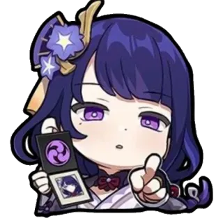 ⚡ 3f3ccae1 Raiden Shogun Genshin Impact 动漫, 原神, 雷电将军, 游戏, 角色, 可爱, 贴纸 telegram sticker