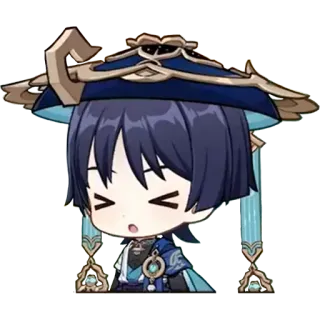 💨 59f25393 Scaramouche Genshin Impact 斯卡拉姆齐, 原神, 动漫, 游戏, 贴纸, Q版 telegram sticker