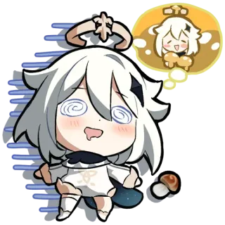 🌿 6abe4065 Paimon Genshin Impact 动漫, 游戏, 派蒙, 原神, 可爱, 贴纸, 粉丝创作 telegram sticker