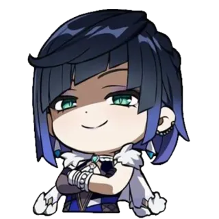 😊 8000b832 Yelan Genshin Impact 原神, 夜兰, 动漫, 游戏, 角色, Q版 telegram sticker