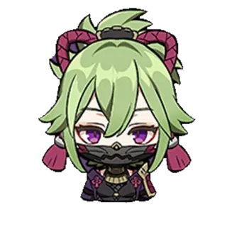 ⚡ a7143782 动漫, 漫画, Q版, 贴纸, 角色, 绿发, 紫瞳 telegram sticker