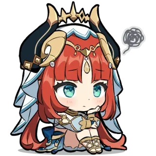 💧 f37a505d Nilou Genshin Impact 动漫, 游戏, 可爱, Q版, 原神, 妮露 telegram sticker