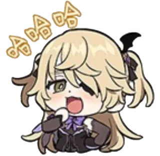 😂 4d90ed27 Fischl Genshin Impact 哈哈 Fischl, Genshin Impact, anime, game, chibi, cute, sticker, emoticon telegram sticker