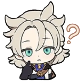 ❓ 5c8e5c14 Albedo Genshin Impact Albedo, Genshin Impact, question mark, anime character, video game, cute, sticker telegram sticker