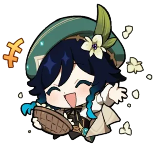 🥰 65b6fd46 Venti Genshin Impact anime, game, genshin impact, venti, cute, chibi telegram sticker