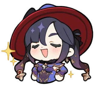 😄 802b87ca Mona Genshin Impact Mona, Genshin Impact, anime, video game, sticker, cute telegram sticker