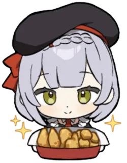 😋 fd3a2199 Noelle Genshin Impact anime, game, genshin impact, cute, character, food telegram sticker