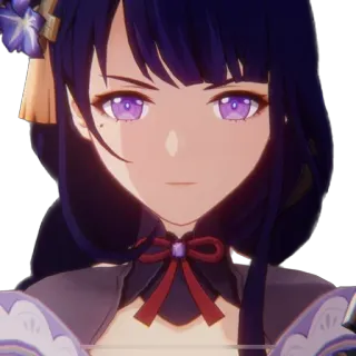 😠 61f00cbf Raiden Shogun Genshin Impact Anime, Spiel, Raiden Shogun, Genshin Impact, Lila, Charakter telegram sticker