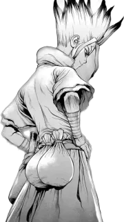 🧪 b1ecfcbf Senku Ishigami Dr. Stone Dr. Stone, Senku Ishigami, Anime, Manga, Wissenschaft, Charakter Sticker telegram sticker