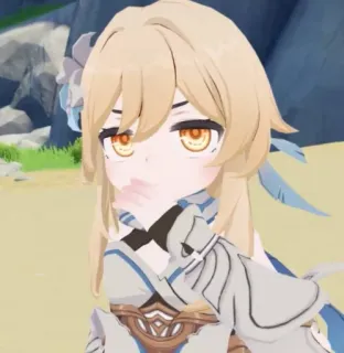 😜 12f63dcc Lumine Genshin Impact Anime, Desenho animado, Genshin Impact, Lumine, Chibi, Video game, Feminino telegram sticker