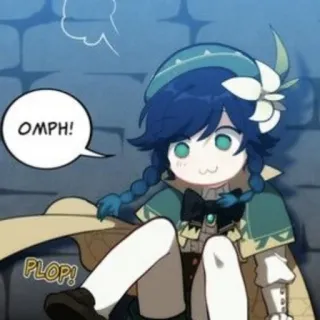 🐱 0ebabdf8 Venti Genshin Impact OMPH! PLOP! Anime, Schattig, Venti, Genshin, Chibi telegram sticker