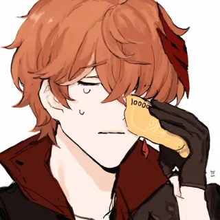 💵 741849af Tartaglia Genshin Impact 10000 Anime, Chibi, Geld, Verdrietig, Personage, Gaming telegram sticker