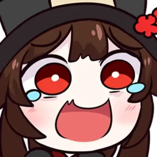 😂 e9acef1a Hu Tao Genshin Impact anime, hu tao, genshin impact, hoạt hình, khóc, cảm xúc whatsapp sticker