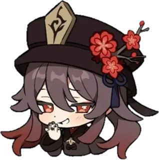 ⭐️ 044ca5fc Hu Tao Genshin Impact Anime, Genshin Impact, Hu Tao, schattig, Chibi, Videogame personage telegram sticker