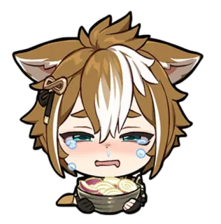 ⭐️ 254cd6db Gorou Genshin Impact Anime, Genshin Impact, Gorou, Schattig, Huilend, Chibi telegram sticker
