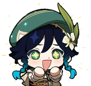 ⭐️ 4637bfe1 Venti Genshin Impact Anime, Genshin Impact, Venti, Spel, Sticker, Leuk, Chibi telegram sticker