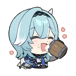 ⭐️ 680c5fc5 Eula Genshin Impact Anime, Chibi, Eula, Genshin Impact, Drinken telegram sticker
