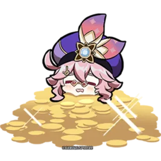 ⭐️ 76655740 Dori Genshin Impact Dori, Genshin Impact, spel, personage, munten, rijkdom, grappig telegram sticker