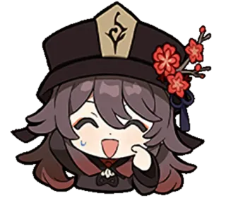 ⭐️ 8be72844 Hu Tao Genshin Impact hu tao, genshin impact, anime, chibi, schattig, videogame, personage telegram sticker