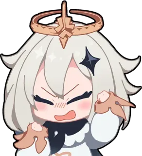 😖 64a41d3a Paimon Genshin Impact アニメ, ゲーム, 原神, パイモン, ステッカー, 可愛い, 怒り telegram sticker