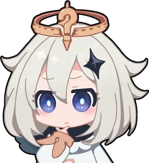 🤔 83cf2417 Paimon Genshin Impact 原神, パイモン, アニメ, ゲーム, はてなマーク, ちびキャラ telegram sticker