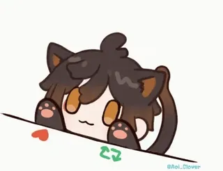 ❤️ 43b7c345 @Aoi_Clover Anime, Mèo, Dễ thương, Kawaii, Chibi, Nghệ thuật số, Fanart telegram sticker