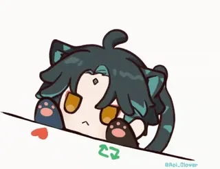❤️ 98ef3333 Xiao Genshin Impact Xiao, mèo, chibi, anime, Genshin Impact, dễ thương telegram sticker
