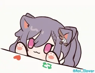 ❤️ b3be945e @Aoi_Clover Anime, Dễ thương, Hoạt hình, Mèo, Nhãn dán telegram sticker