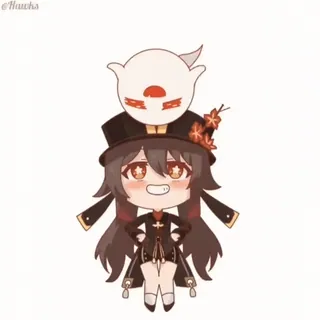 😃 24beb56c Hu Tao Genshin Impact Anime, Cartoon, Chibi, Süß, Kawaii, Genshin Impact, Hu Tao whatsapp sticker