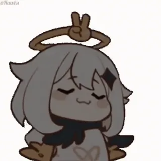 😏 400195e0 Paimon Genshin Impact Anime, Cartoon, Friedenszeichen, Genshin Impact, Paimon whatsapp sticker