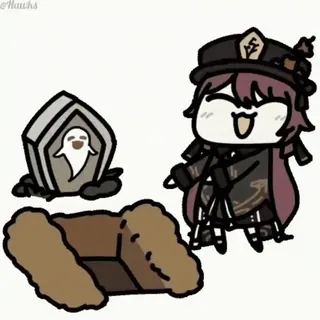 🪦 57156bef Hu Tao Genshin Impact Anime, Videospiel, Cartoon, Geist, Grab, Hu Tao, Genshin Impact whatsapp sticker