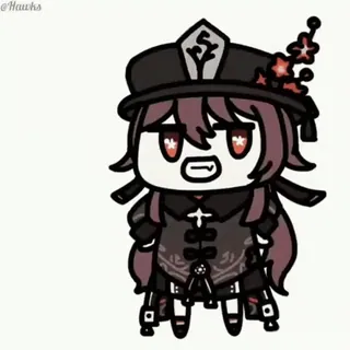 🍆 77116d13 Hu Tao Genshin Impact Anime, Cartoon, Videospiel, Hu Tao, Genshin Impact whatsapp sticker