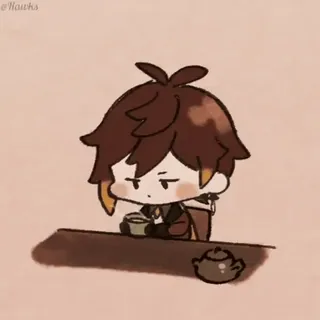 ☕️ bc8b655d Zhongli Genshin Impact Anime, Videospiel, Tee trinken, Chibi, Süß whatsapp sticker