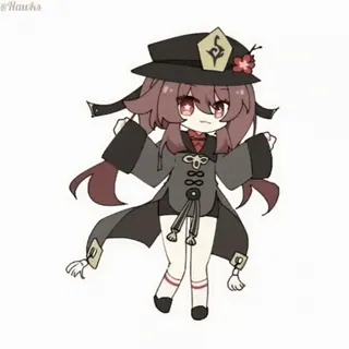 💃 df8cc0a4 Hu Tao Genshin Impact Anime, Cartoon, Videospiel, Genshin Impact, Hu Tao, Chibi whatsapp sticker