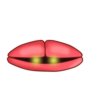 😧 d49746e2 lèvres, bouche, rouge, dessin animé, expression, emoji telegram sticker