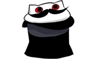 🌟 57cbfa8a cat, mustache, cartoon, red eyes, animal, character whatsapp sticker