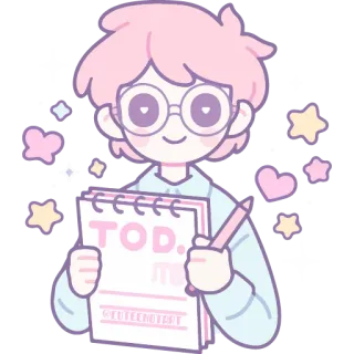 📝 22795bef TOD. bloc, lindo, dibujo, personaje, agenda, horario, lista, dibujo animado whatsapp sticker