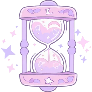 ⏳ 30241a09 L Reloj de arena, Pastel, Estrellas, Tiempo, Magia, Lindo, Celestial, Kawaii whatsapp sticker