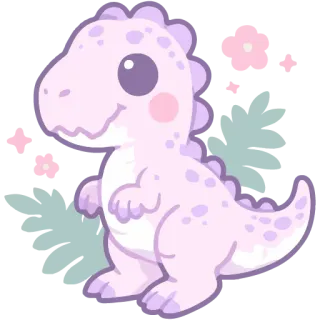 🦖 522e0b6a dinosaurio, lindo, pastel, T-Rex, animal, dibujos animados, kawaii whatsapp sticker