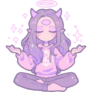 🧘‍♀️ 692d2411 Anime, Demonio, Chica, Linda, Espiritual, Meditación, Pacífico whatsapp sticker